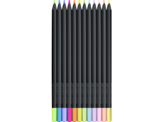 Kleurpotloden Faber-Castell Black Edition Neon + Pastel 12st. - Afbeelding 2