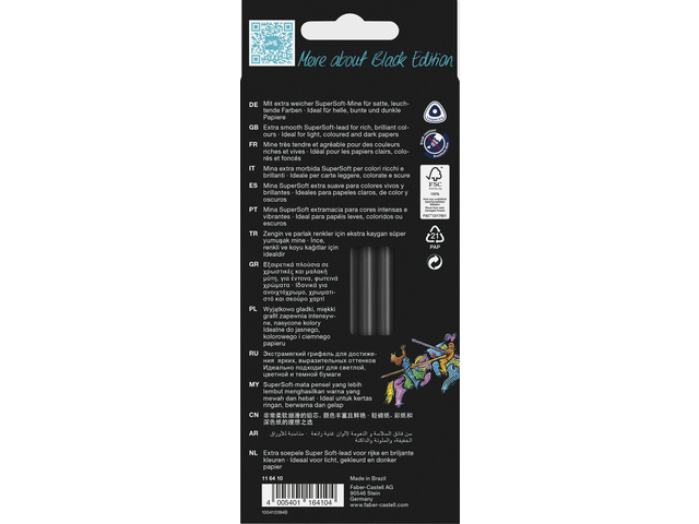 Kleurpotloden Faber-Castell Black Edition Neon + Pastel 12st. - Afbeelding 3