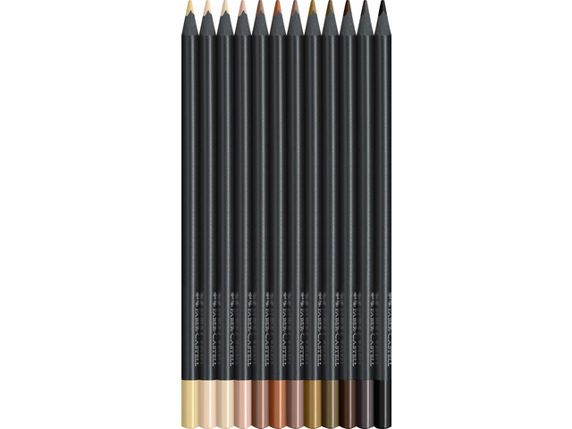 Kleurpotloden Faber-Castell Black Edition Huidskleuren 12st. - Afbeelding 2