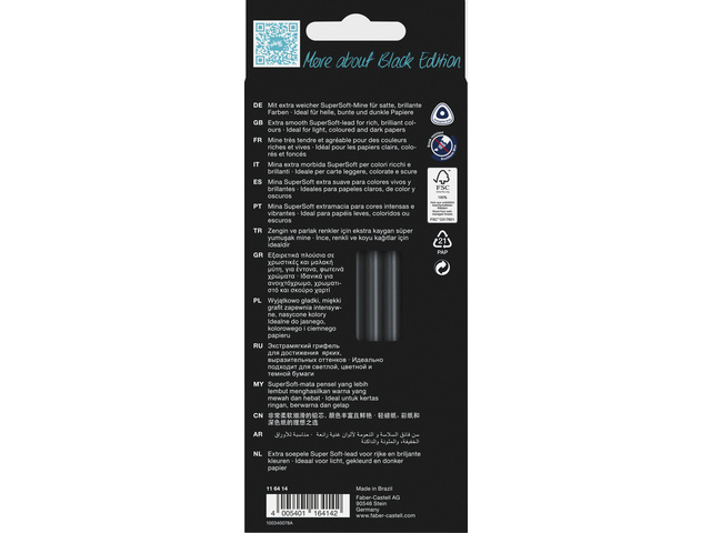 Kleurpotloden Faber-Castell Black Edition Huidskleuren 12st. - Afbeelding 3