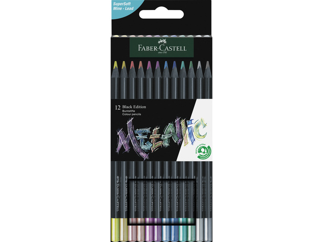 Kleurpotloden Faber-Castell Black Edition Metallic 12st.