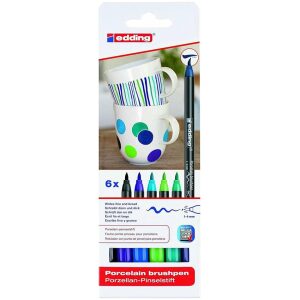 Edding Porselein-Penseelstiften Blauw 6-Pack
