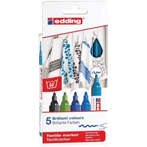 Edding Textiel Stiften Blauw 5-Pack