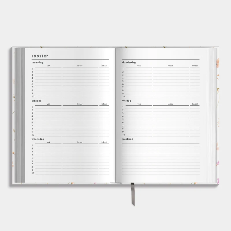 Luxe Schoolagenda De Hobbit 25-26 +A5 Aquarel Bloemetjes - Afbeelding 5