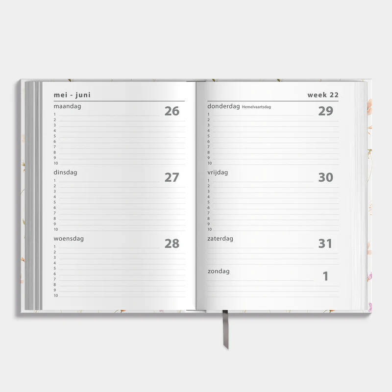 Luxe Schoolagenda De Hobbit 25-26 +A5 Aquarel Bloemetjes - Afbeelding 3