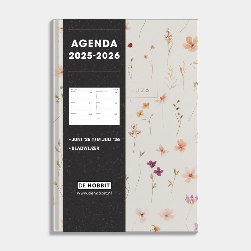 Luxe Schoolagenda De Hobbit 25-26 +A5 Aquarel Bloemetjes