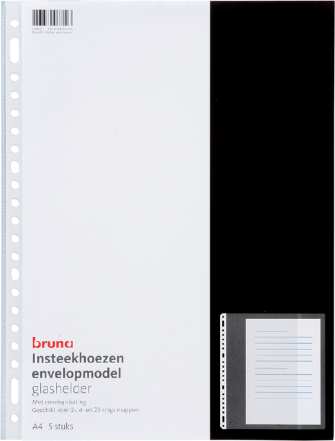 Plastic Insteekhoezen - envelopmodel - Glashelder - 5 stuks